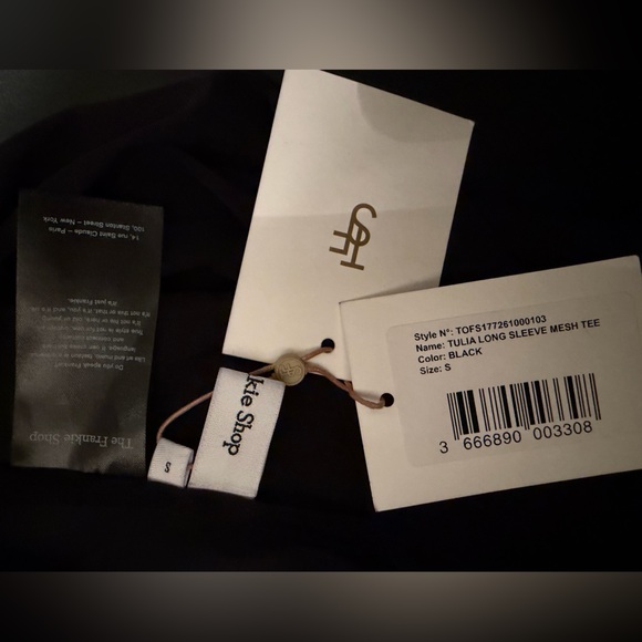 The Frankie Shop Tulia Long Sleeve Mesh Tee – Black (NWT, Size Small) - Picture 5 of 5